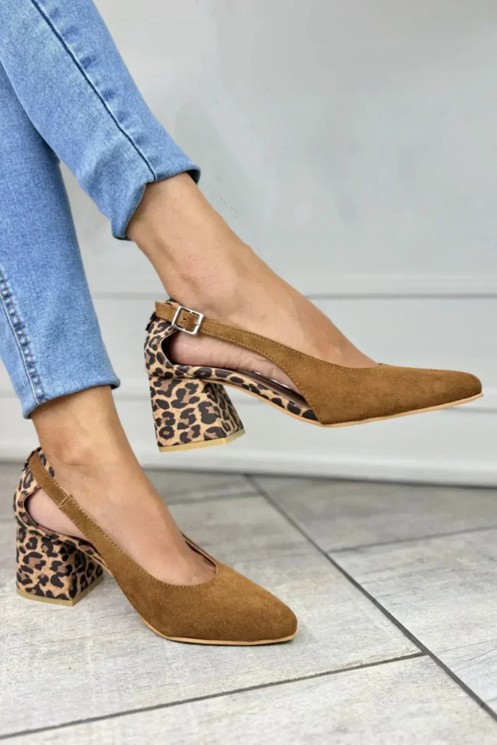 Camila | Zapatillas de Tacón con Estampado de Leopardo