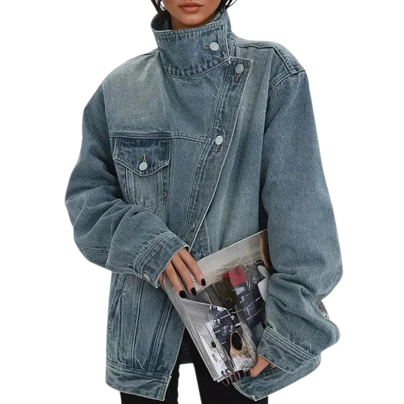 Cleo™ - Chaqueta asimétrica urbana con botones