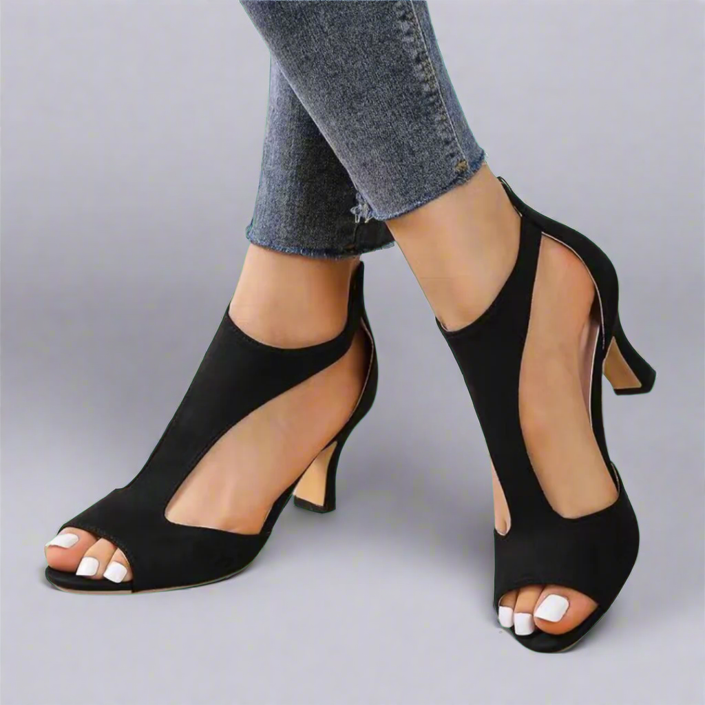 Barbara | Tacones Peep Toe con Corte