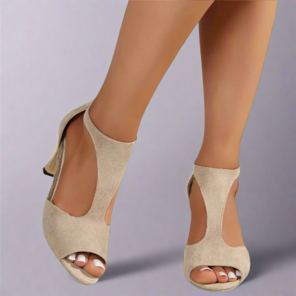 Barbara | Tacones Peep Toe con Corte