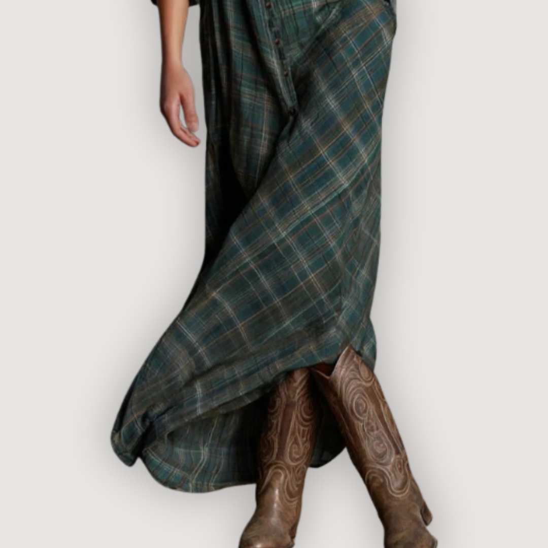 MAISIE – VESTIDO LARGO DE CUADROS
