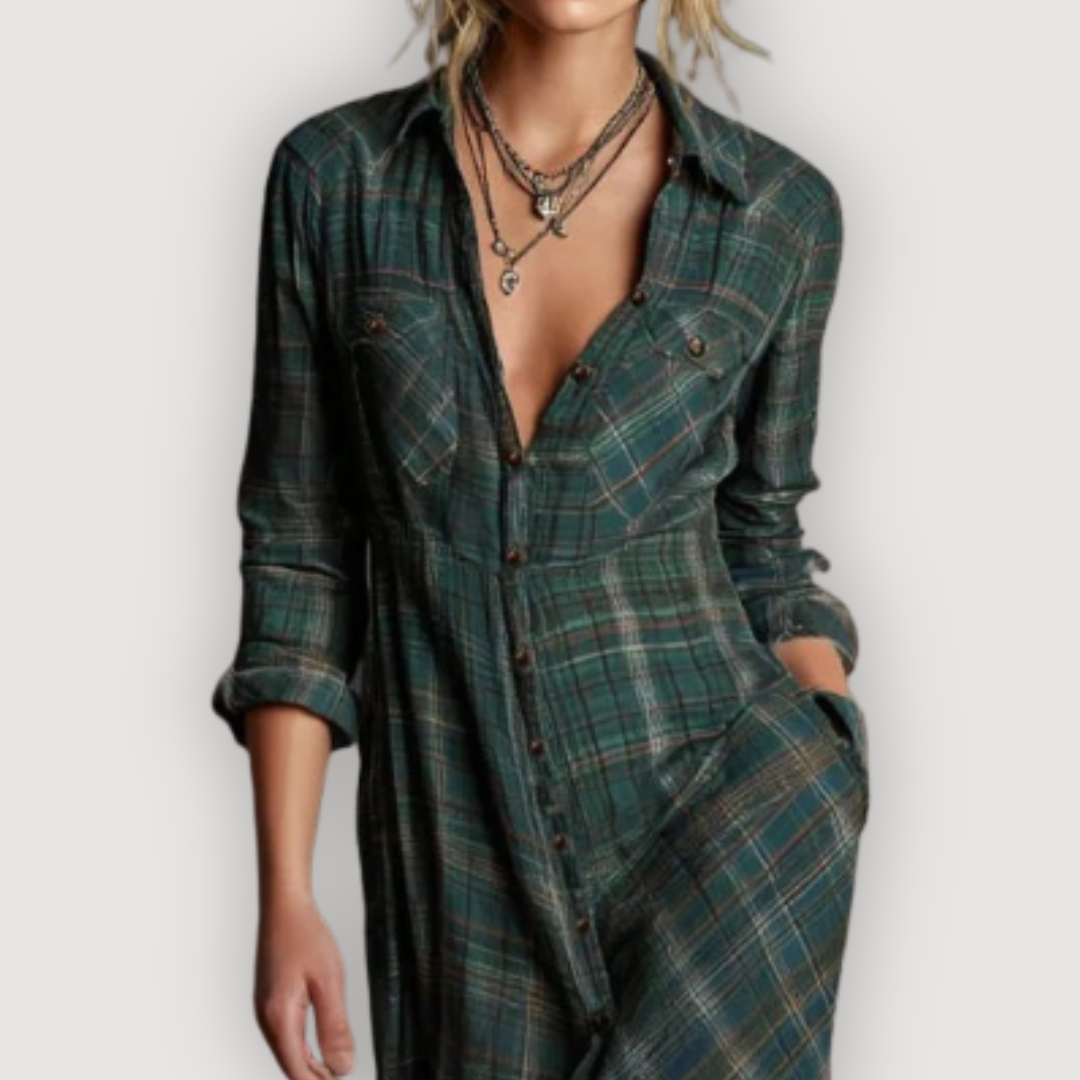 MAISIE – VESTIDO LARGO DE CUADROS
