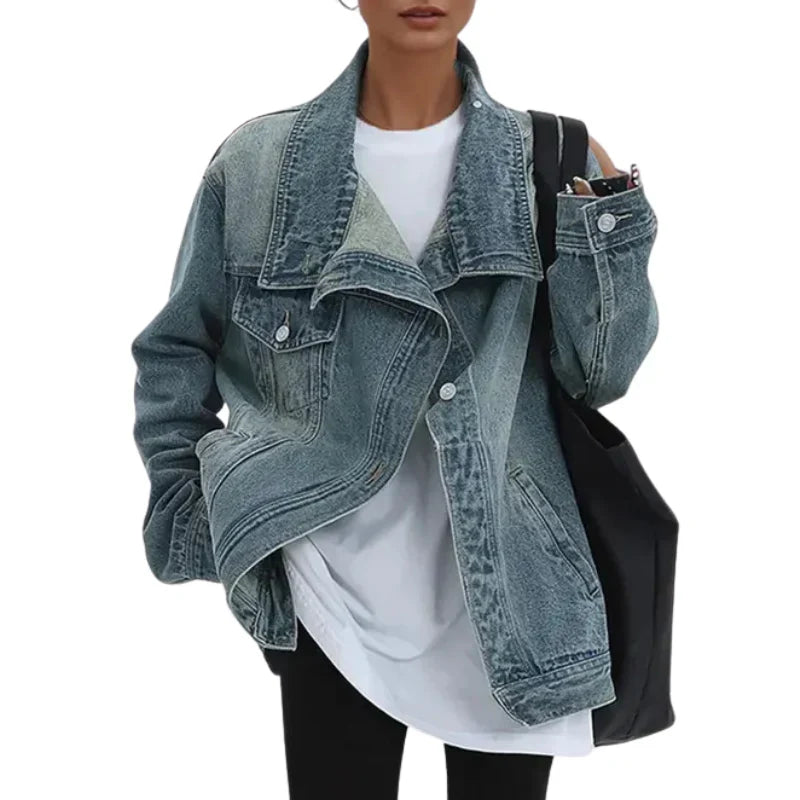 Cleo™ - Chaqueta asimétrica urbana con botones