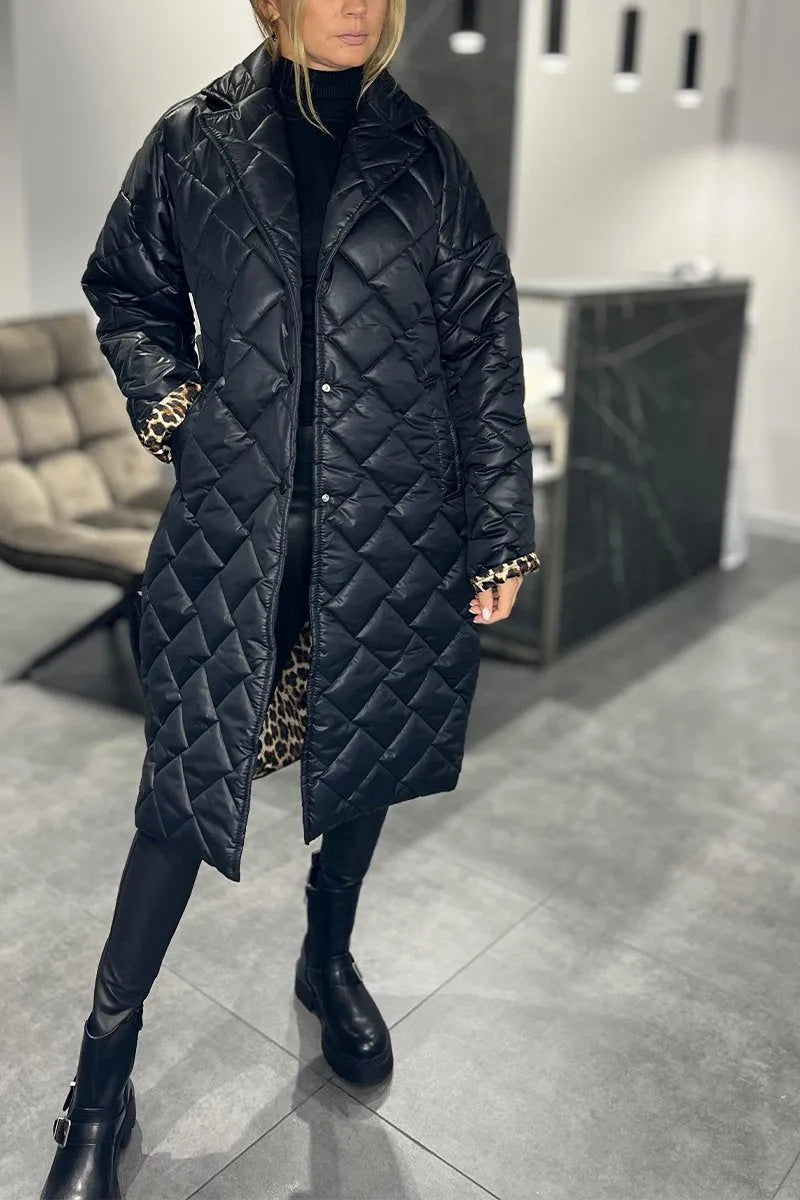 Kelly™ | Timeless Leopard-Lined Elegance Coat